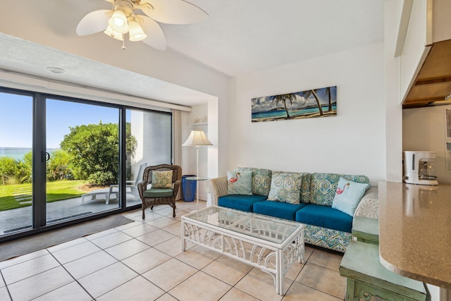 3722 E Co Highway 30a 3 3, Santa Rosa Beach, FL 32459 - living room with light tile patterned floors and ceiling fan