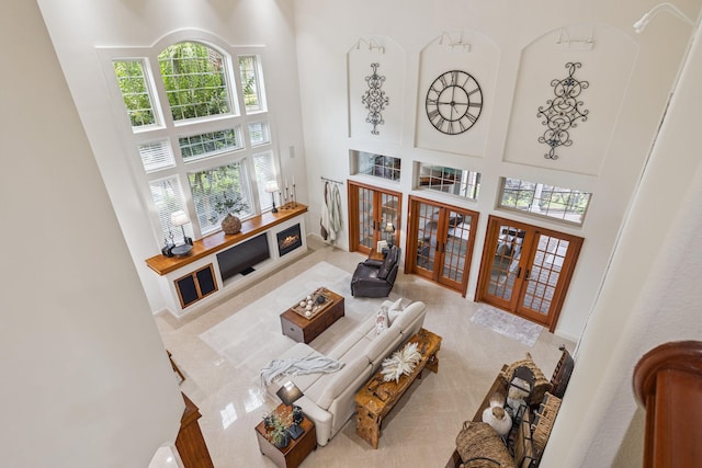 69 Cobalt Ln, Miramar Beach, FL 32550 - living area featuring a high ceiling and french doors