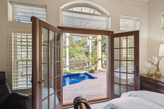 69 Cobalt Ln, Miramar Beach, FL 32550 - doorway with french doors and ornamental molding