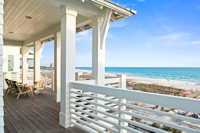 17 Palm Court Ln, Inlet Beach, FL 32461 - wooden terrace featuring view of water and beach