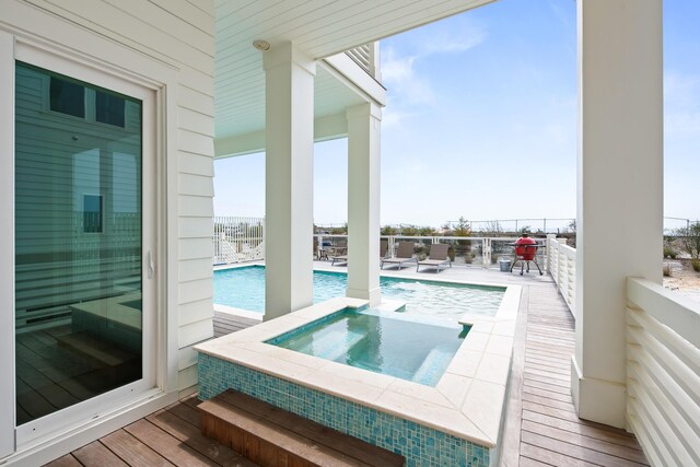 17 Palm Court Ln, Inlet Beach, FL 32461 - view of pool featuring an in-ground hot tub