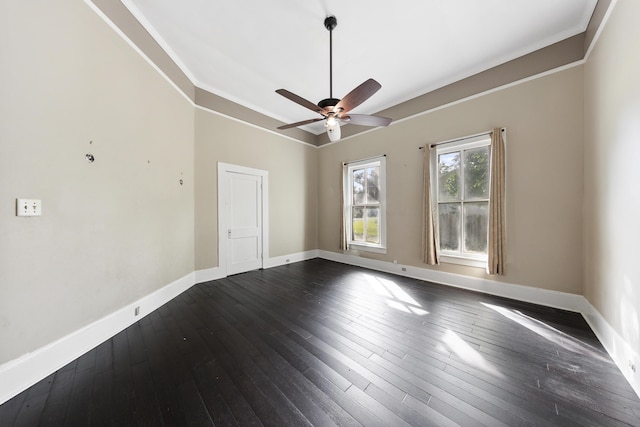 5108 Escambia St, Milton, FL 32570 - unfurnished room featuring crown molding, dark wood-style floors, and ceiling fan