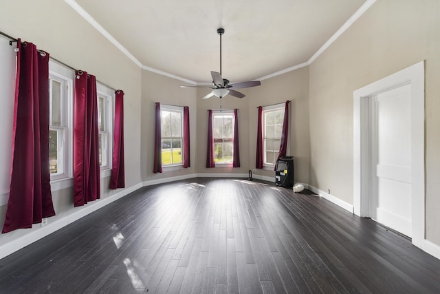 5108 Escambia St, Milton, FL 32570 - unfurnished room featuring dark wood-style flooring, ceiling fan, and crown molding