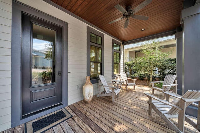 23 The Greenway Loop, Inlet Beach, FL 32461 - wooden porch featuring a ceiling fan