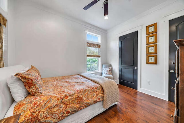23 The Greenway Loop, Inlet Beach, FL 32461 - bedroom with wood finished floors, crown molding, and a ceiling fan