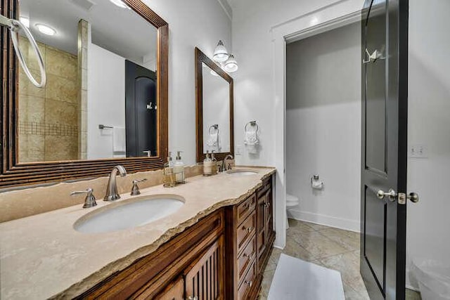 23 The Greenway Loop, Inlet Beach, FL 32461 - full bathroom featuring double vanity and tiled shower
