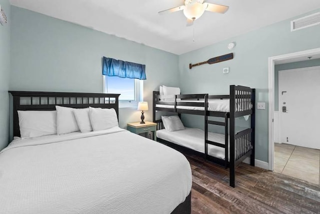 16701 Front Beach Rd Unit 1807, Panama City Beach, FL 32413 - bedroom with wood finished floors and a ceiling fan