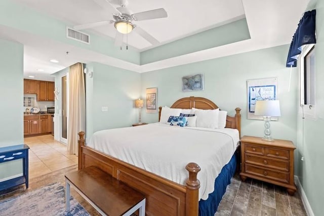 16701 Front Beach Rd Unit 1807, Panama City Beach, FL 32413 - bedroom with ensuite bathroom, ceiling fan, and recessed lighting