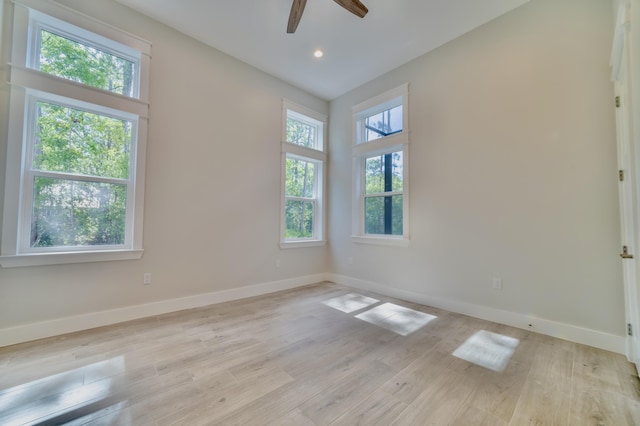 116 E Georgie Pt, Washington, FL 32459 - unfurnished room featuring wood finished floors, a ceiling fan, and recessed lighting