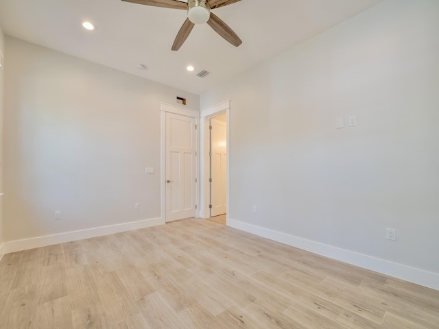 116 E Georgie Pt, Washington, FL 32459 - spare room with ceiling fan, light wood finished floors, and recessed lighting