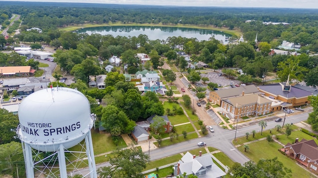 273 E Live Oak Ave, Defuniak Springs, FL 32435 - aerial perspective of suburban area featuring a large body of water and a forest