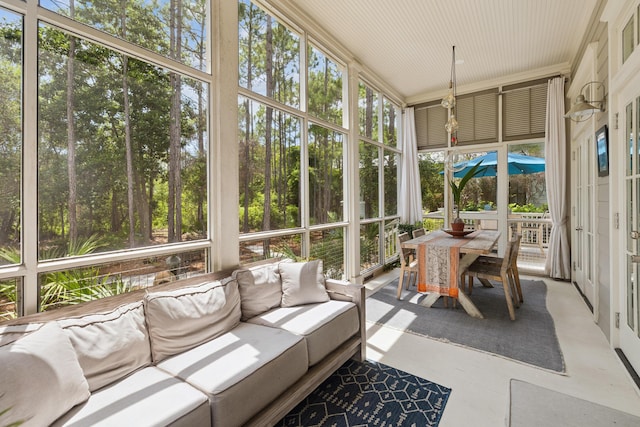 58 Pine Needle Way, Santa Rosa Beach, FL 32459 - sunroom / solarium featuring an outdoor hangout area, outdoor dining area, and healthy amount of natural light