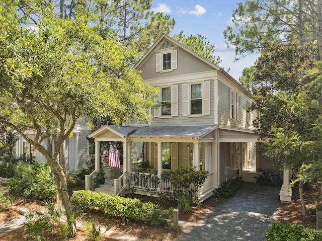 58 Pine Needle Way, Santa Rosa Beach, FL 32459 - view of front of home featuring covered porch