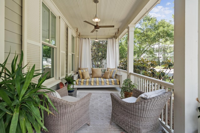 58 Pine Needle Way, Santa Rosa Beach, FL 32459 - porch featuring a ceiling fan