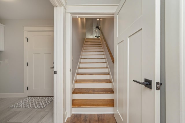 2580 Taylor Rd, Crestview, FL 32536 - stairs with baseboards and wood finished floors