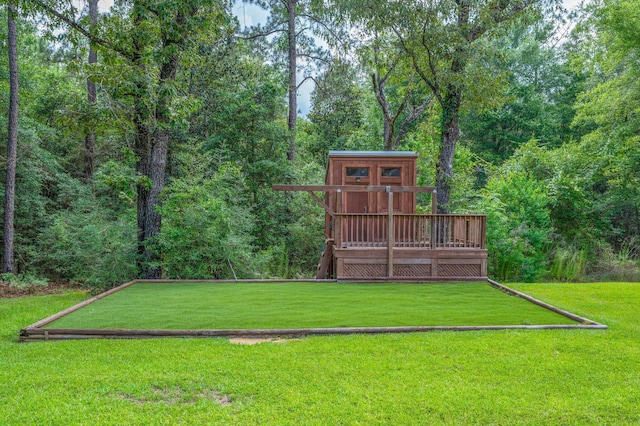 2580 Taylor Rd, Crestview, FL 32536 - view of green lawn with a wooded view