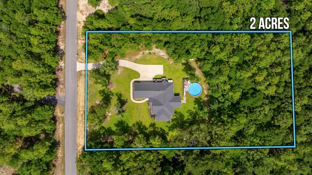 2580 Taylor Rd, Crestview, FL 32536 - aerial view of property and surrounding area featuring property boundaries highlighted