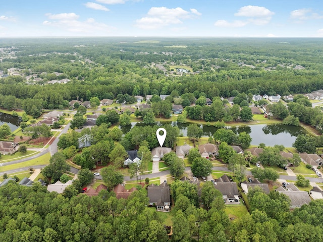 419 Symphony Way, Freeport, FL 32439 - aerial perspective of suburban area with a large body of water and a heavily wooded area