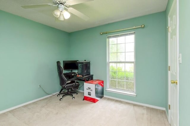 527 Tom Sawyer Ln, Crestview, FL 32536 - home office with carpet and ceiling fan