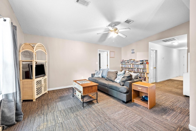 321 Timber Wind Dr, Defuniak Springs, FL 32433 - carpeted living room featuring ceiling fan and baseboards