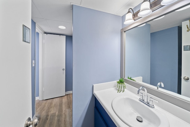 9850 S Thomas Dr Unit 1012W, Panama City, FL 32408 - bathroom with vanity and wood finished floors