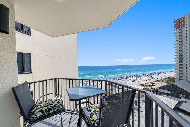 9850 S Thomas Dr Unit 1012W, Panama City, FL 32408 - balcony featuring view of water and beach