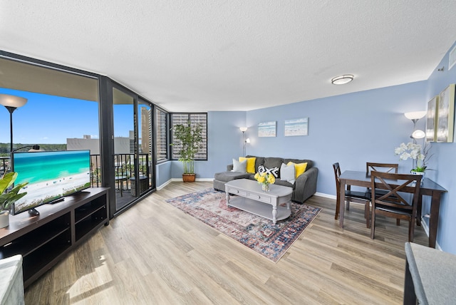 9850 S Thomas Dr Unit 1012W, Panama City, FL 32408 - living room with a textured ceiling and wood finished floors