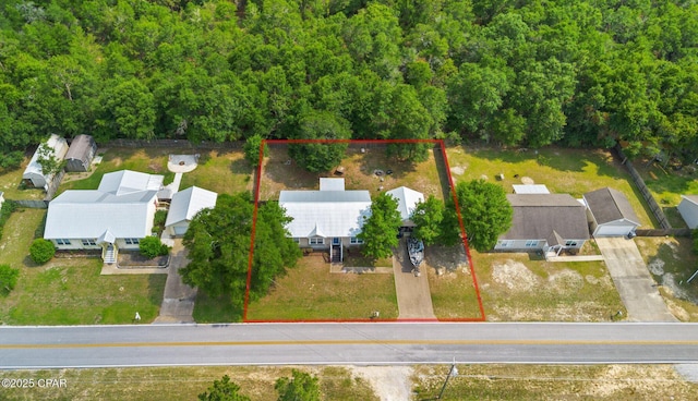 1069 Caswell Rd, Defuniak Springs, FL 32433 - aerial view of residential area featuring property parcel outlined