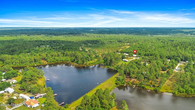 1069 Caswell Rd, Defuniak Springs, FL 32433 - aerial view of property and surrounding area featuring a heavily wooded area and a nearby body of water