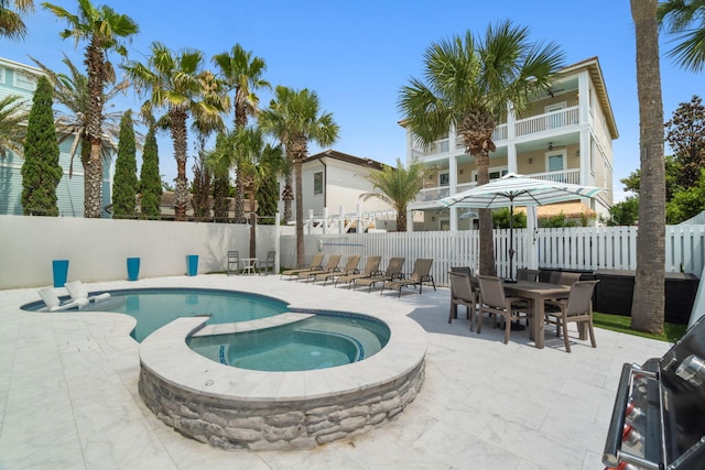 30 Los Angeles St, Miramar Beach, FL 32550 - view of pool featuring a patio area and a pool with connected hot tub