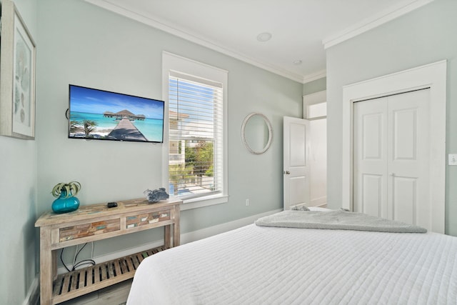 30 Los Angeles St, Miramar Beach, FL 32550 - bedroom featuring ornamental molding and a closet