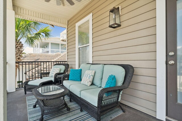 30 Los Angeles St, Miramar Beach, FL 32550 - balcony featuring a ceiling fan