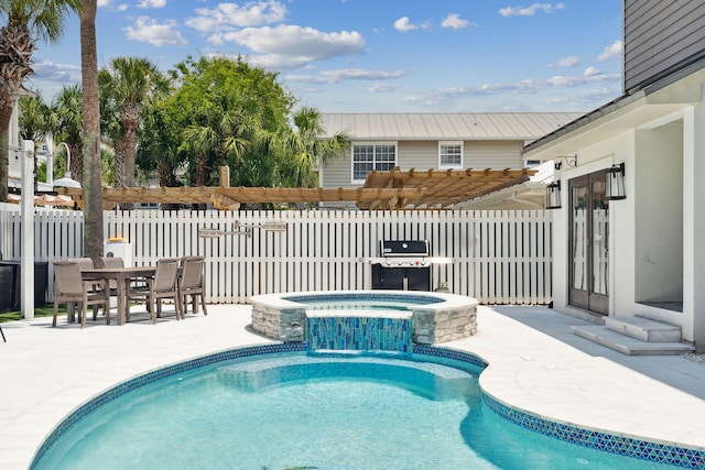 30 Los Angeles St, Miramar Beach, FL 32550 - view of pool featuring a patio area, grilling area, and a pool with connected hot tub