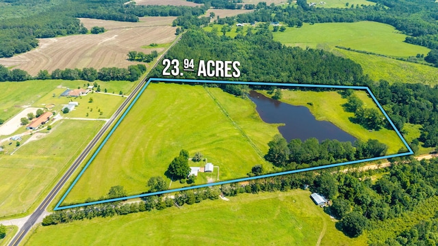 942 Varnum Rd, Laurel Hill, FL 32567 - aerial view of sparsely populated area featuring a large body of water and property boundaries highlighted