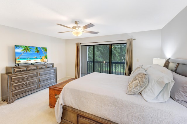 310 Westlake Ct Unit 310, Niceville, FL 32578 - bedroom featuring access to outside, carpet flooring, and ceiling fan