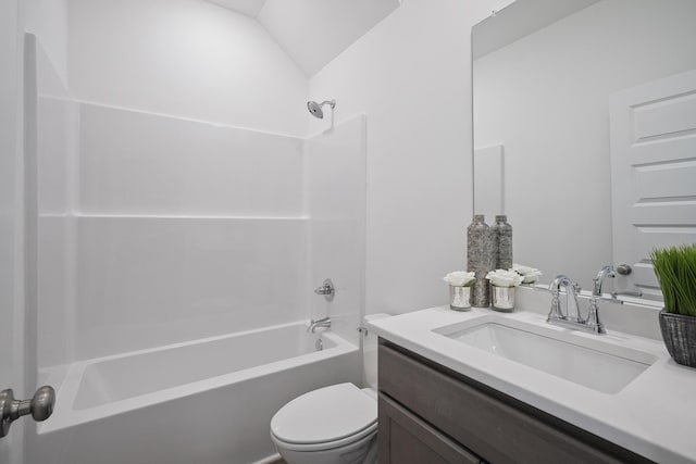 5862 Tyndall Pl, Panama City, FL 32404 - full bathroom featuring vanity, shower / bathtub combination, and vaulted ceiling