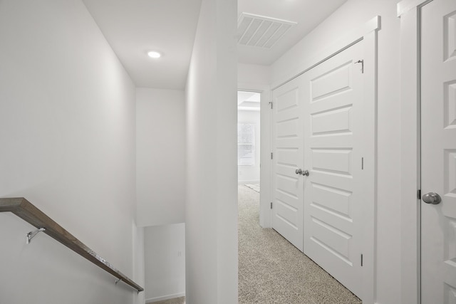 5862 Tyndall Pl, Panama City, FL 32404 - hallway featuring carpet floors and an upstairs landing