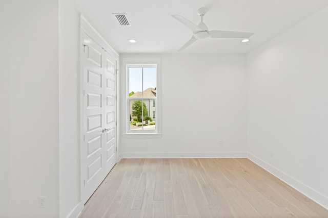 368 Ridgewalk Cir Lot 44B, Santa Rosa Beach, FL 32459 - unfurnished room with light wood-style flooring, recessed lighting, and ceiling fan