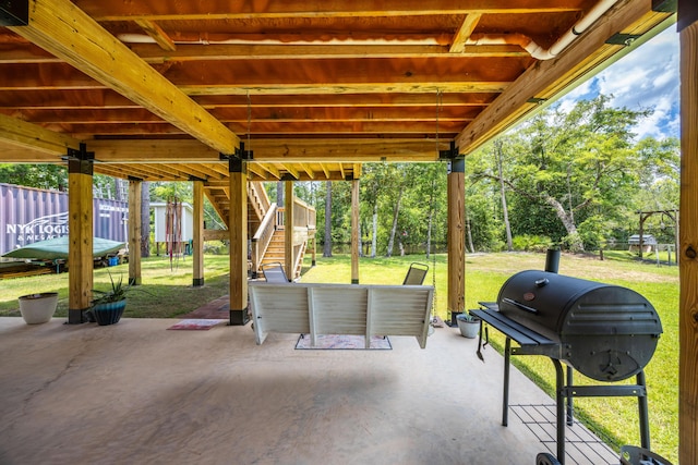 158 Johns Ln, Freeport, FL 32439 - view of patio / terrace featuring stairway and grilling area