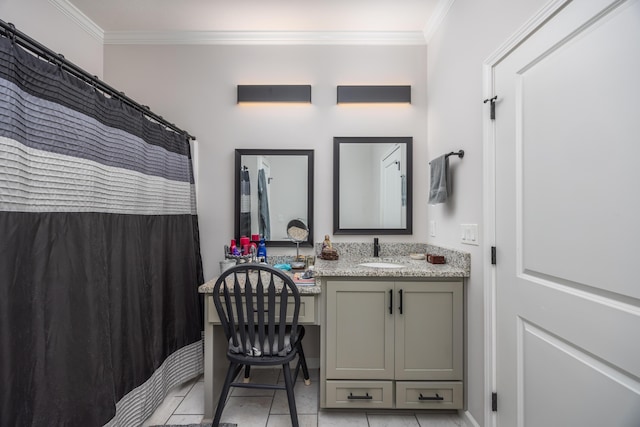 158 Johns Ln, Freeport, FL 32439 - full bath with ornamental molding, tile patterned floors, and vanity