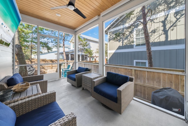 173 W Willow Mist Rd, Inlet Beach, FL 32461 - sunroom / solarium featuring a ceiling fan