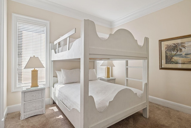 19108 Front Beach Rd Unit B, Panama City Beach, FL 32413 - bedroom featuring carpet flooring, multiple windows, and crown molding