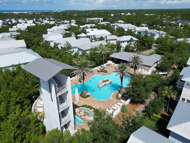 275 Gulfview Cir, Santa Rosa Beach, FL 32459 - aerial view of residential area featuring a pool