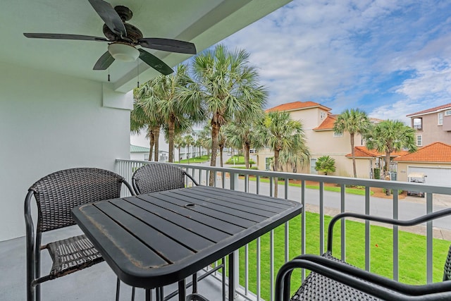 2606 Scenic Gulf Dr Unit 4206, Miramar Beach, FL 32550 - balcony with ceiling fan and a residential view