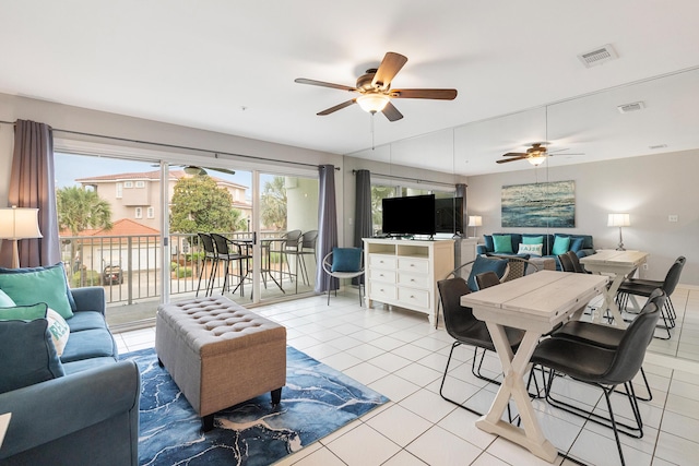 2606 Scenic Gulf Dr Unit 4206, Miramar Beach, FL 32550 - living area with ceiling fan and light tile patterned floors