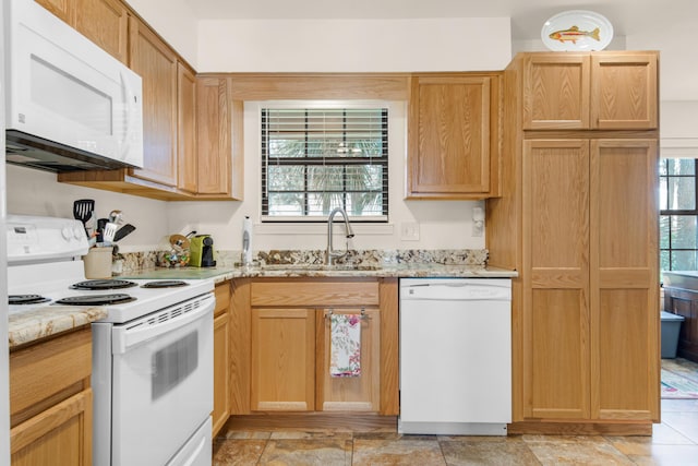 1090 5th Ave, Shalimar, FL 32579 - kitchen with white appliances and light stone countertops