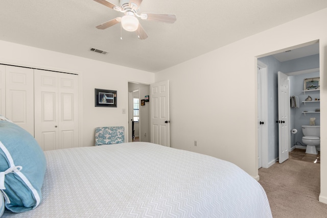 1090 5th Ave, Shalimar, FL 32579 - bedroom with light carpet, a closet, and ceiling fan