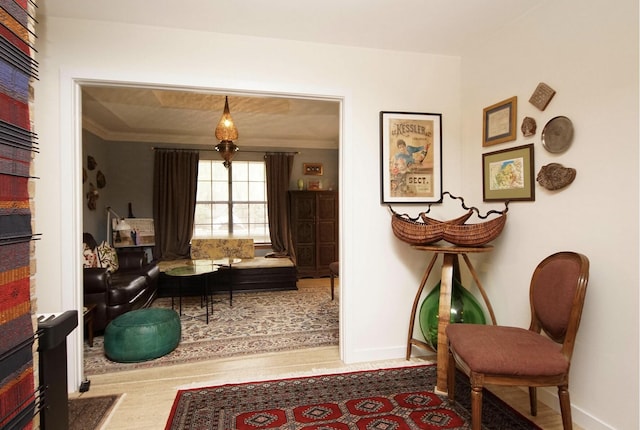 1262 Whitewood Way, Niceville, FL 32578 - hallway with wood finished floors and crown molding
