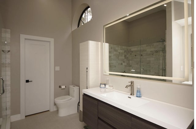 1262 Whitewood Way, Niceville, FL 32578 - full bathroom with vanity, a stall shower, and tile patterned flooring