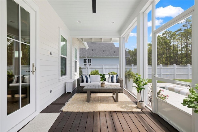133 E Firethorn Cir, Inlet Beach, FL 32461 - sunroom with outdoor lounge area